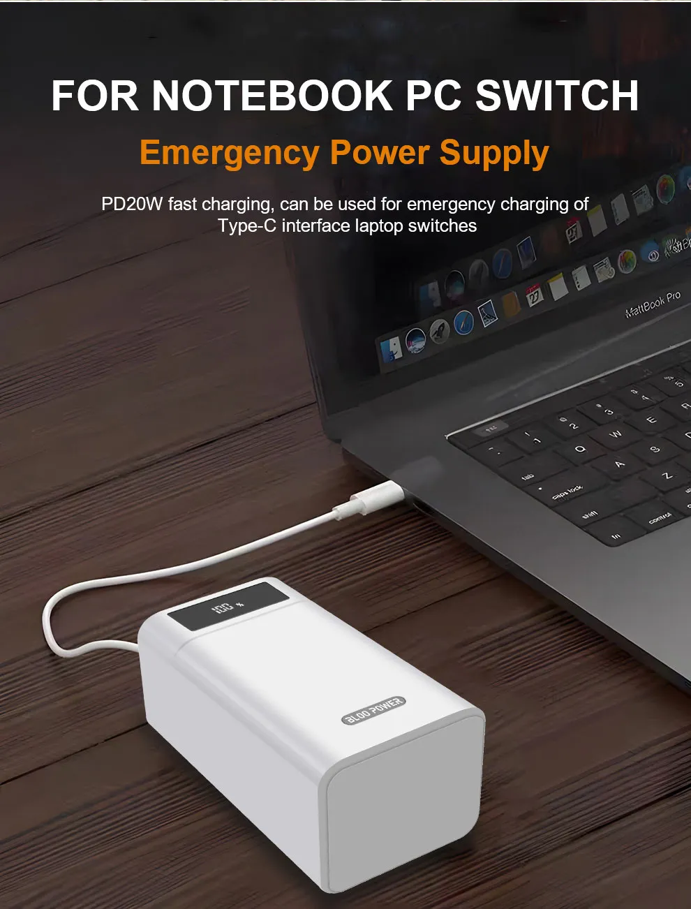 Fast charging: PD 20W for laptop Fast charging: PD 20W for laptop